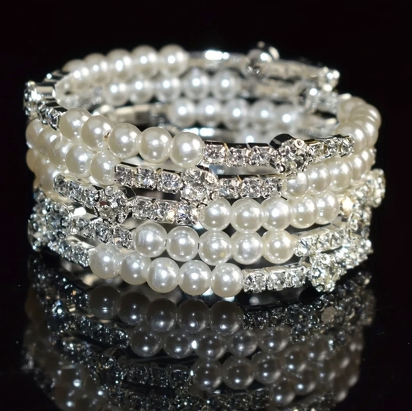Jewelry - Faux Pearl Rhinestone Bracelets